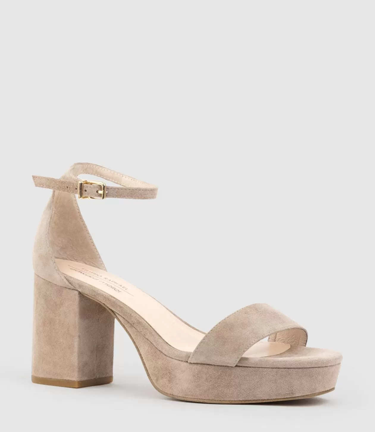 Edward Meller High Heel Sandals<Resdin80 Single Strap Platform Sandal In Nude Suede