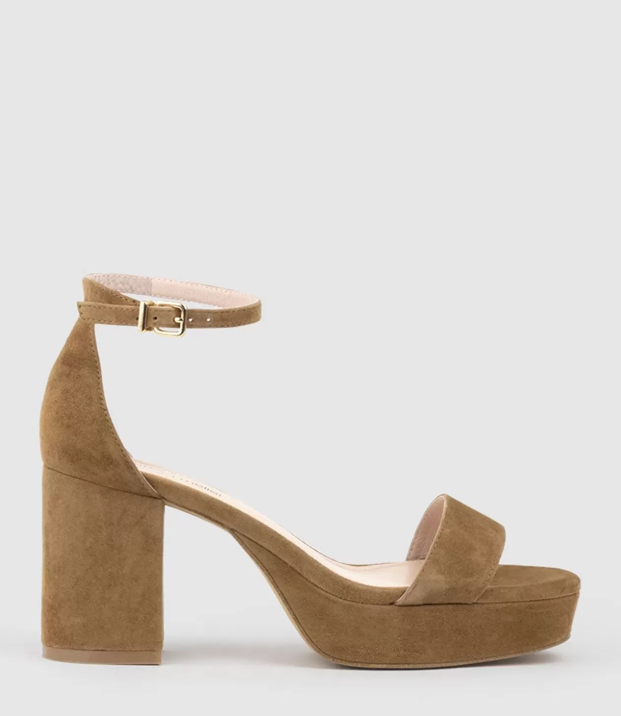 Edward Meller Platform Sandals<Resdin80 Single Strap Platform Sandal In Tawny Suede