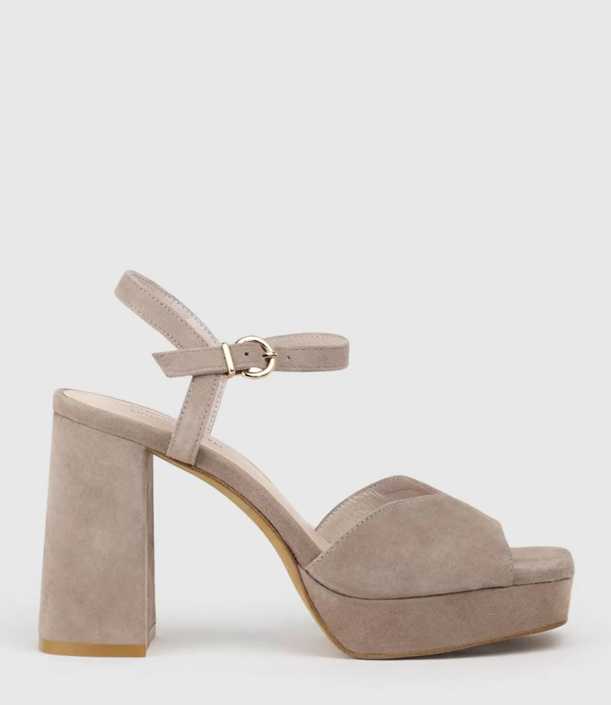 Edward Meller High Heel Sandals<Rhiana95 V Throat Platform Sandal In Nude Suede