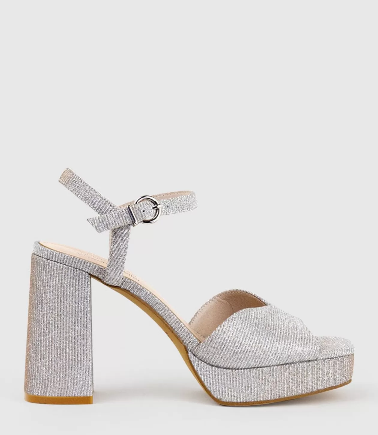 Edward Meller High Heel Sandals<Rhiana95 V Throat Platform Sandal In Silver Ritz