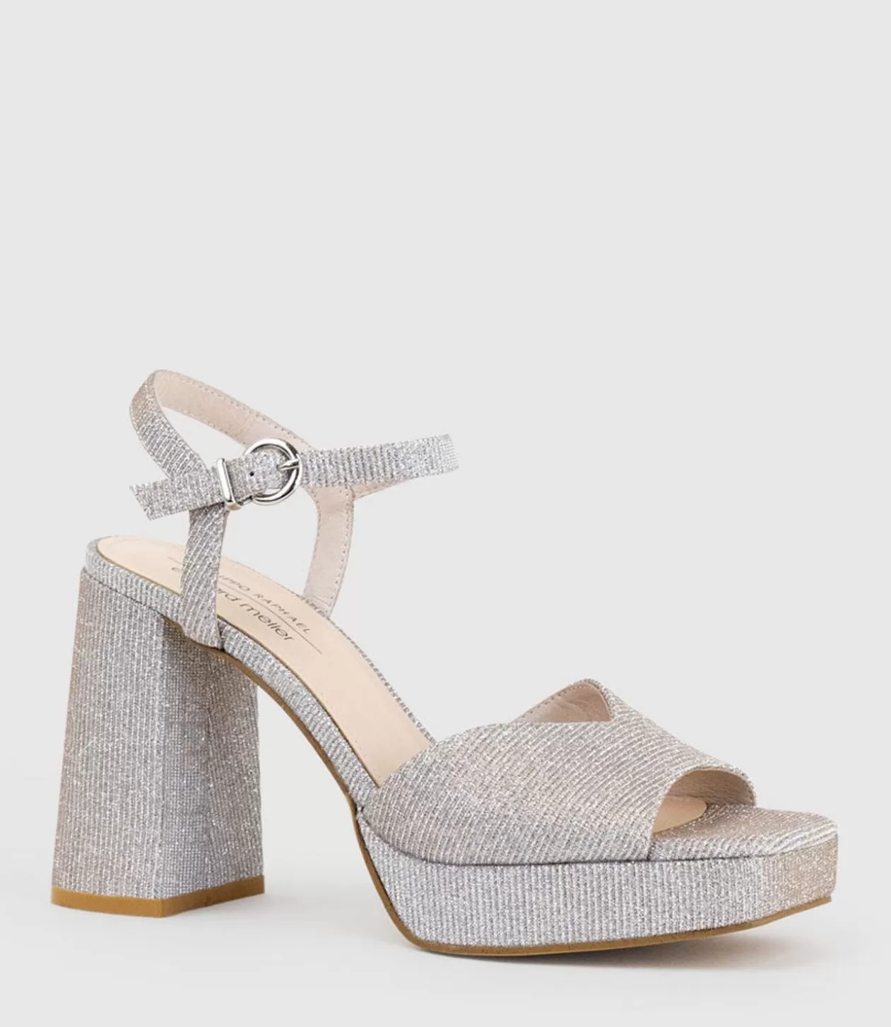 Edward Meller High Heel Sandals<Rhiana95 V Throat Platform Sandal In Silver Ritz