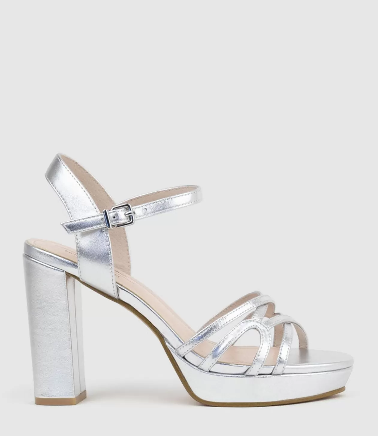 Edward Meller Platform Sandals<Ria100 Strappy Platform Sandal In Silver