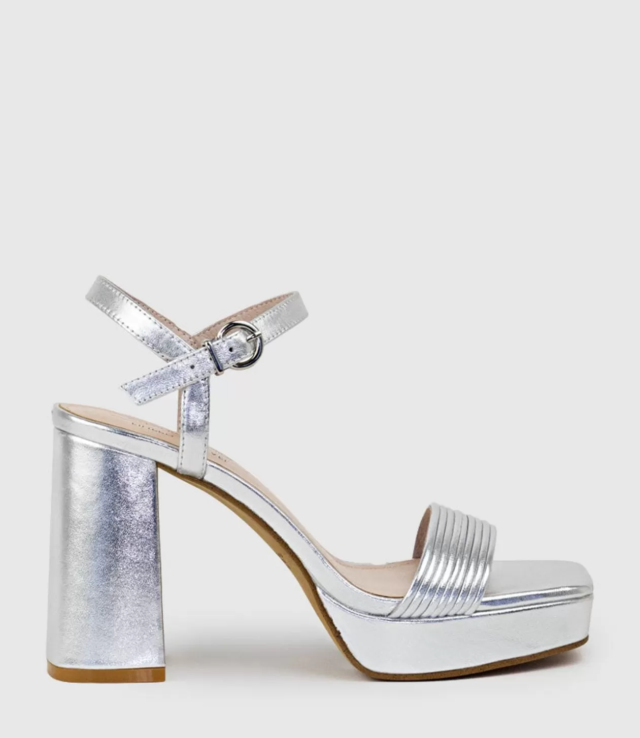 Edward Meller High Heel Sandals<Rialto95 Banded Strap Platform Sandal In Silver