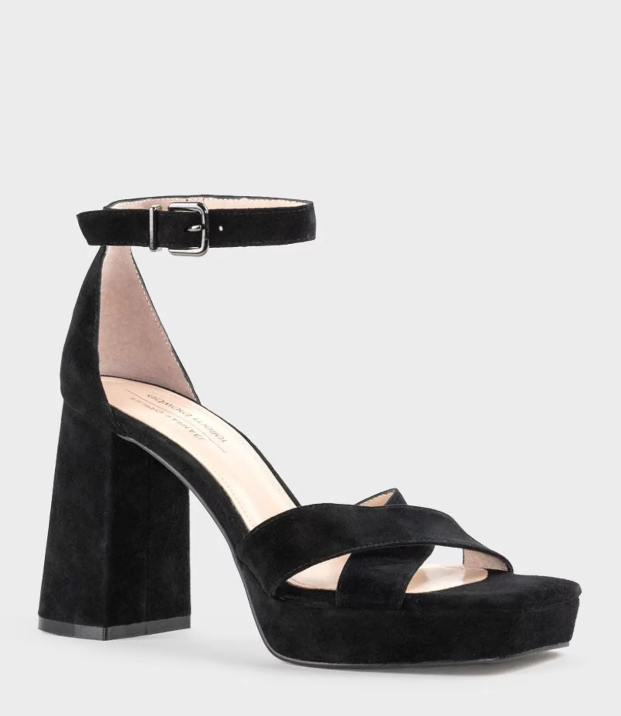 Edward Meller High Heel Sandals<Richie95 Crossover Platform Sandal In Black Suede