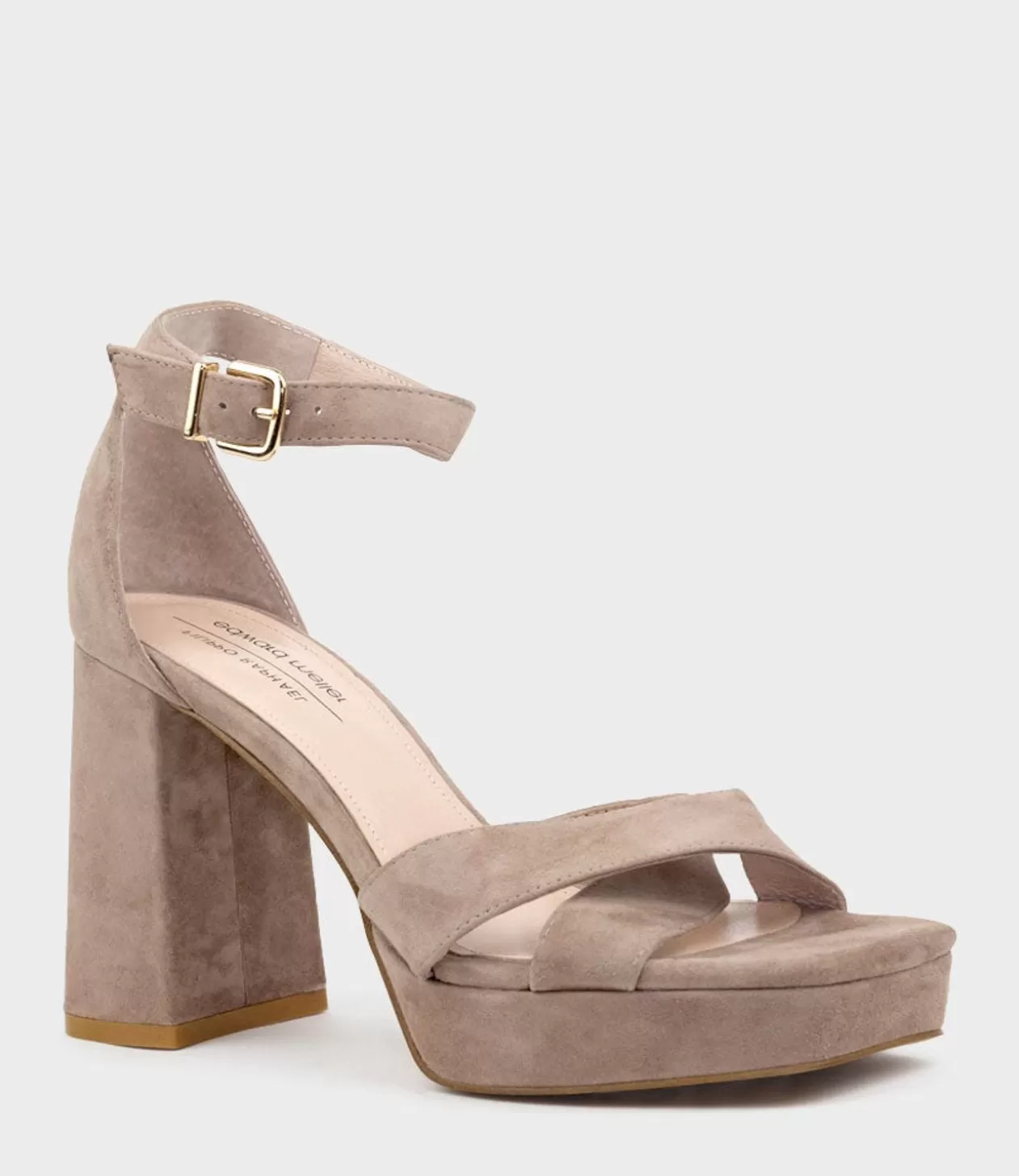 Edward Meller High Heel Sandals<Richie95 Crossover Platform Sandal In Nude Suede