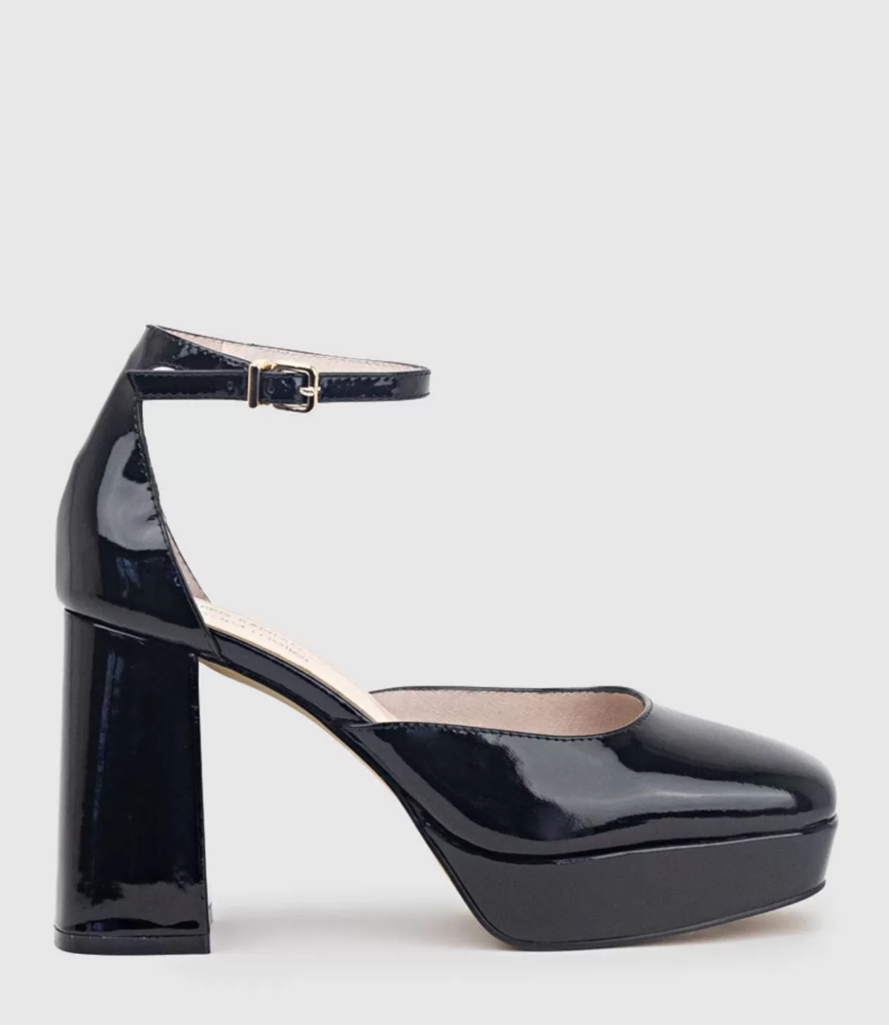 Edward Meller High Heel<Rimini95 Closed Toe Platform Sandal In Black Patent