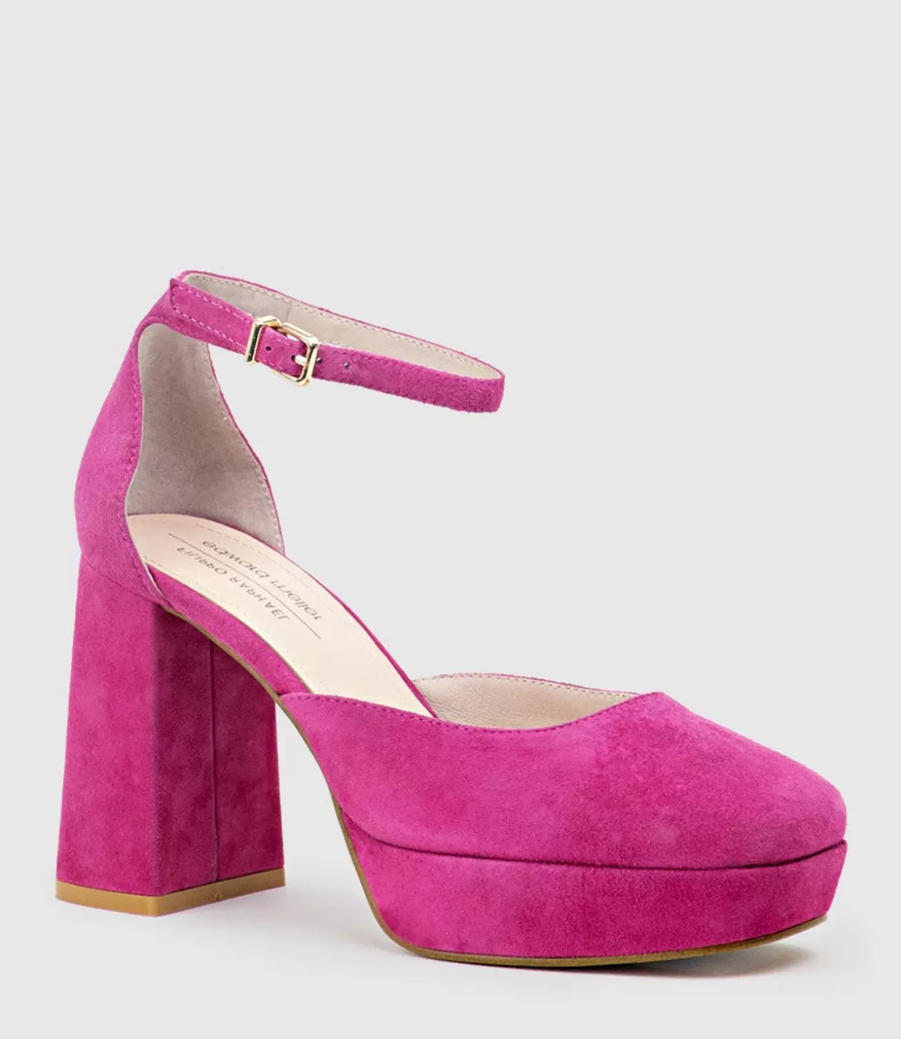 Edward Meller High Heel<Rimini95 Closed Toe Platform Sandal In Hot Pink Suede