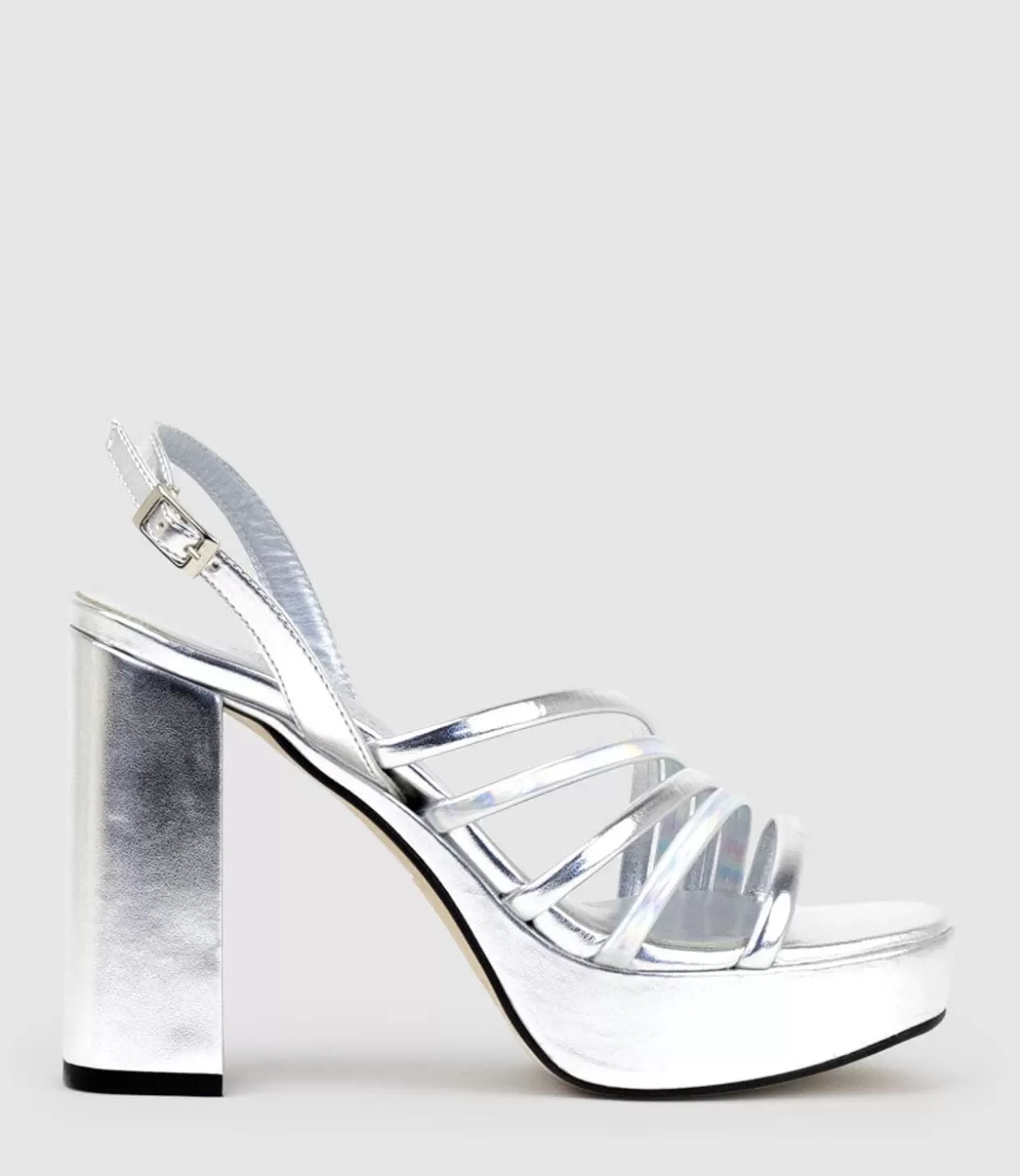 Edward Meller High Heel Sandals<Rinwa100 Asymmetrical Platform Sandal In Silver