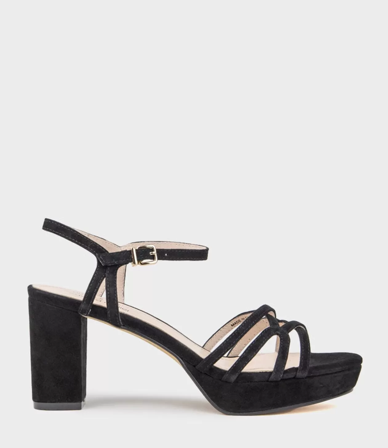 Edward Meller High Heel Sandals<Riva80 Multistrap Platform Sandal In Black Suede