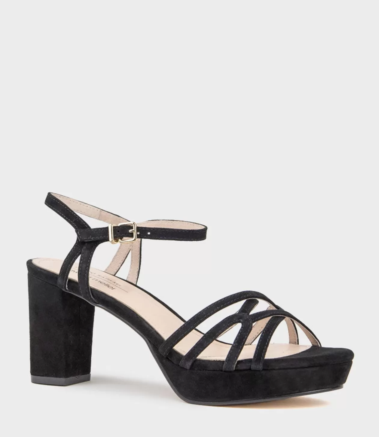 Edward Meller Platform Sandals<Riva80 Multistrap Platform Sandal In Black Suede