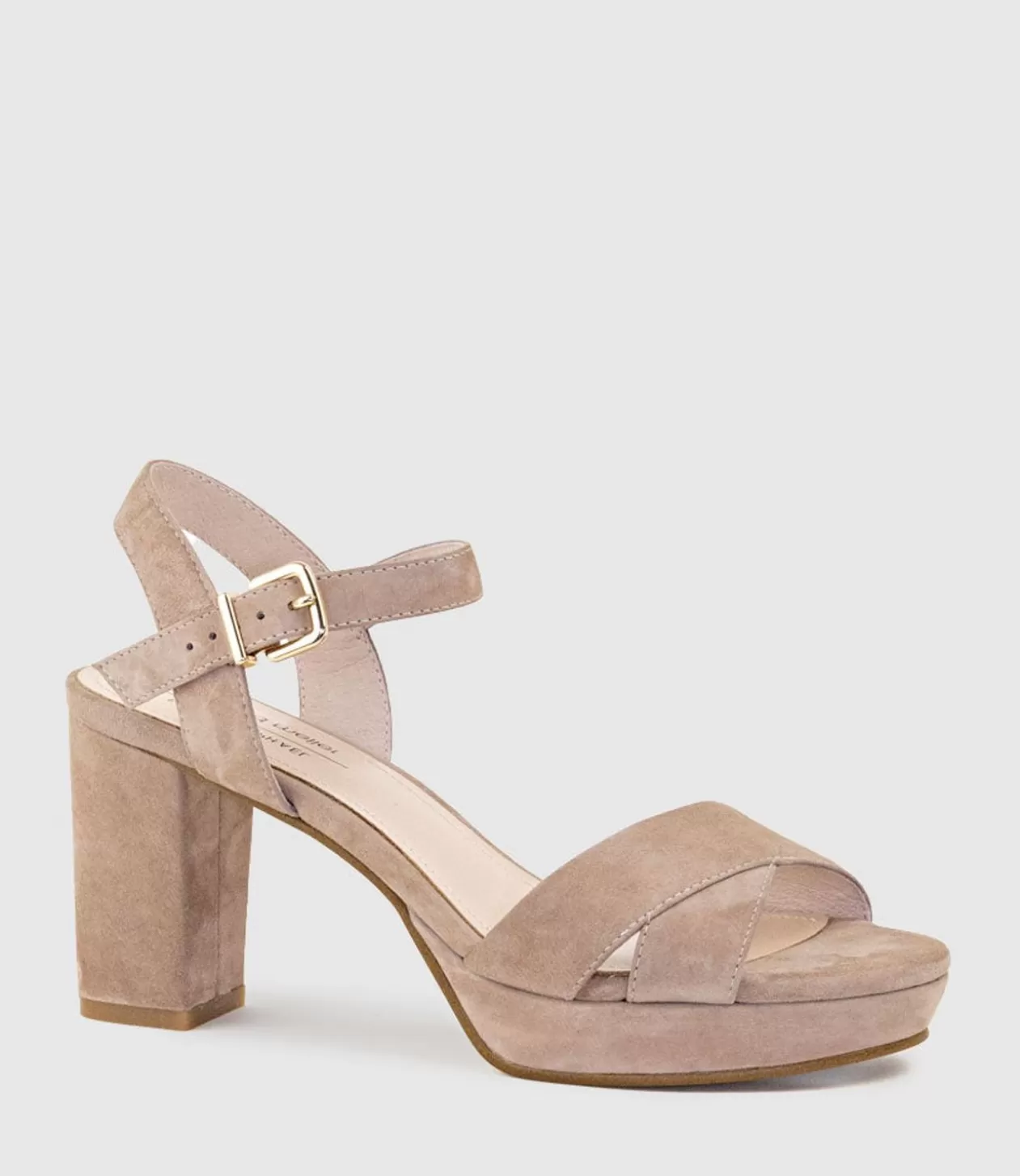 Edward Meller Platform Sandals<Rowan80 Asymmetrical Platform Sandal In Nude Suede