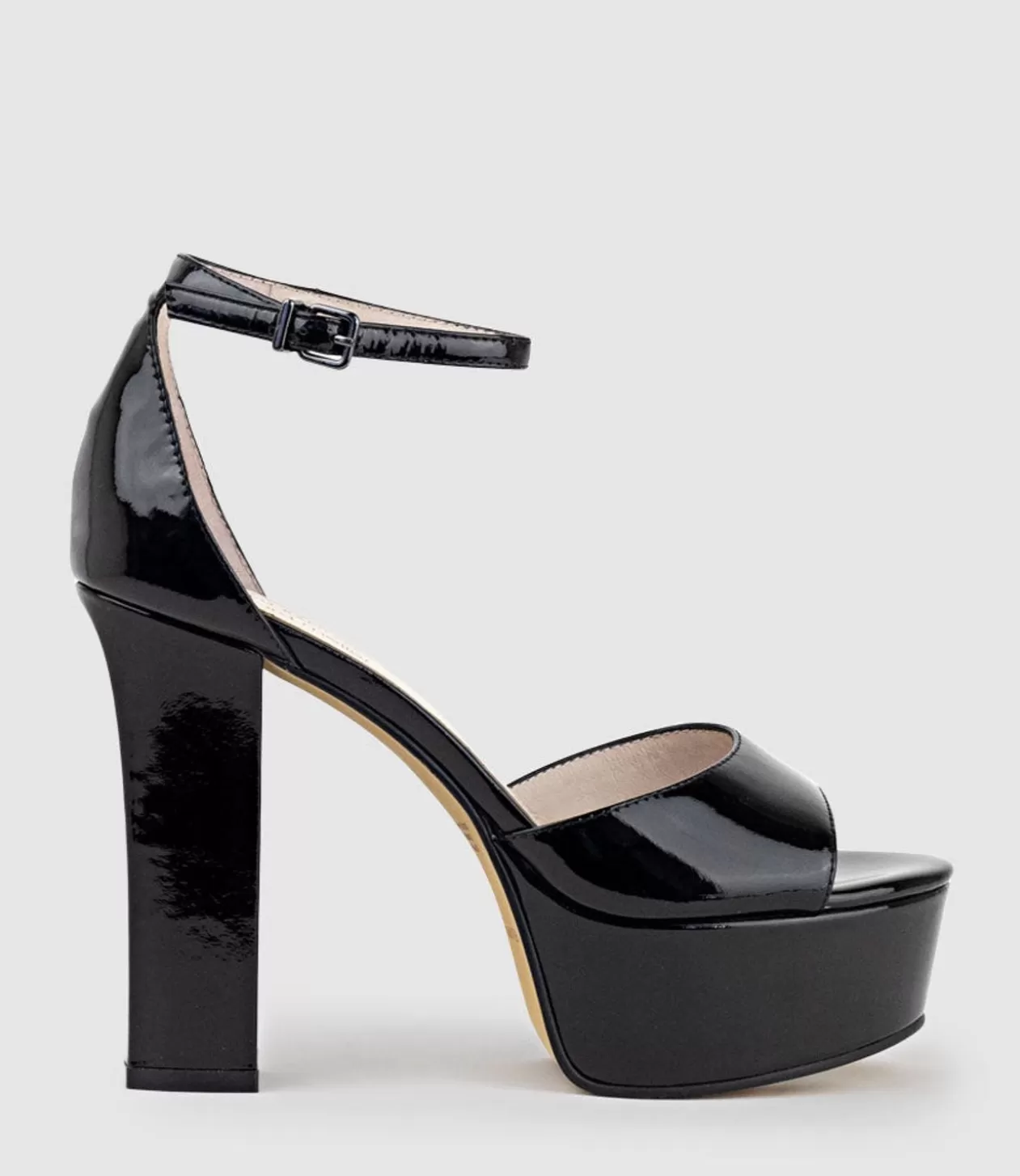 Edward Meller High Heel Sandals<Roxy125 Open Toe Platform Sandal In Black Patent