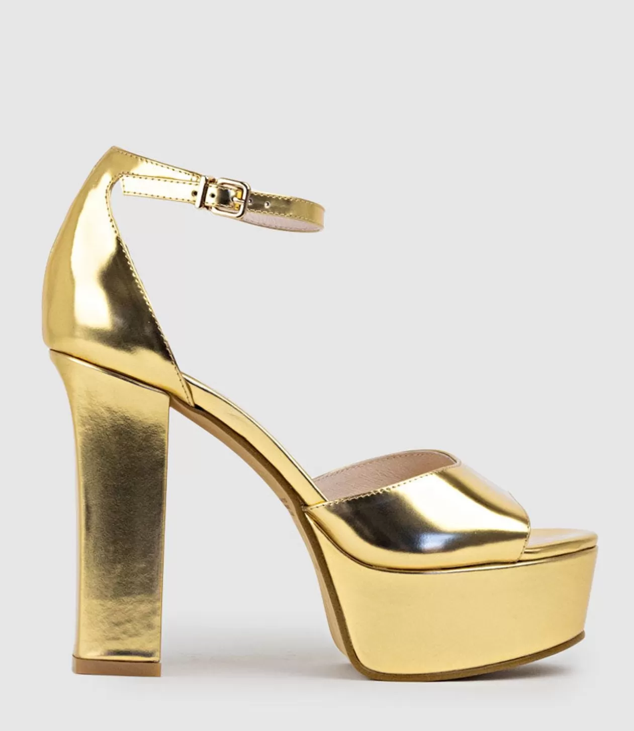 Edward Meller Platform Sandals<Roxy125 Open Toe Platform Sandal In Gold Mirror