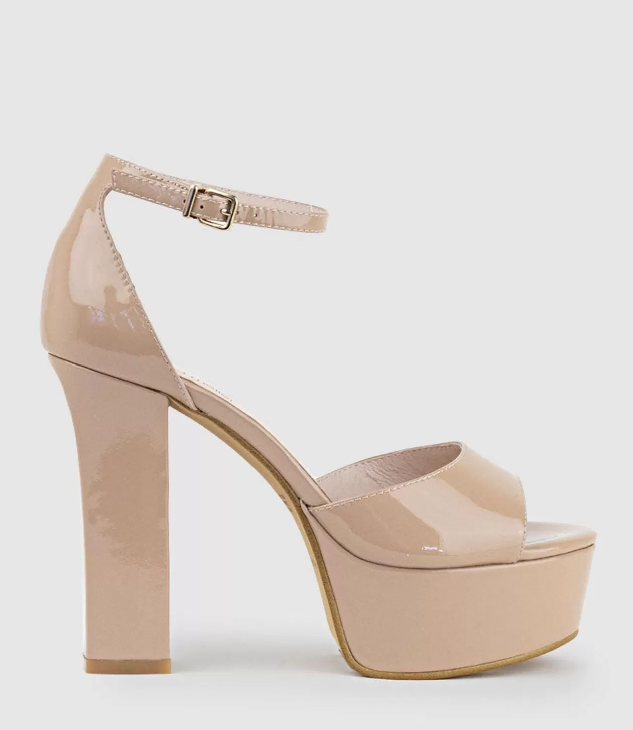 Edward Meller High Heel Sandals<Roxy125 Open Toe Platform Sandal In Nude Patent