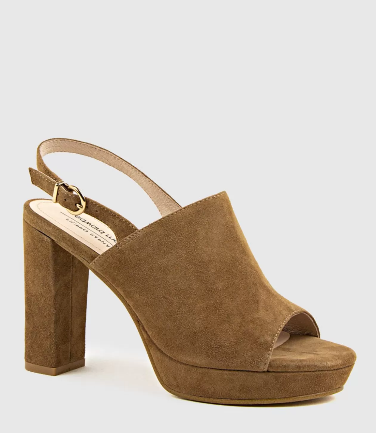 Edward Meller Platform Sandals<Ruler Platform Slingback Sandal In Tawny Suede