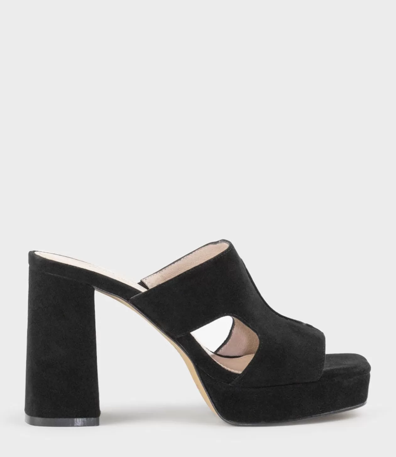 Edward Meller High Heel Sandals<Rylie95 Platform Slide With Cut-Out In Black Suede