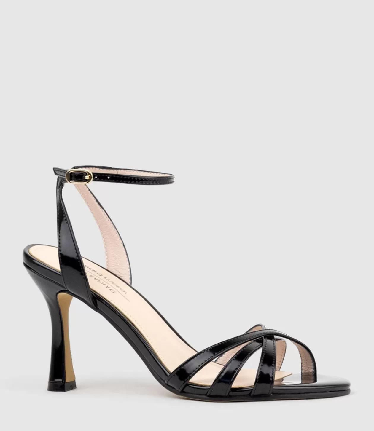 Edward Meller High Heel Sandals<Saige85 Strappy Sandal In Black High Shine