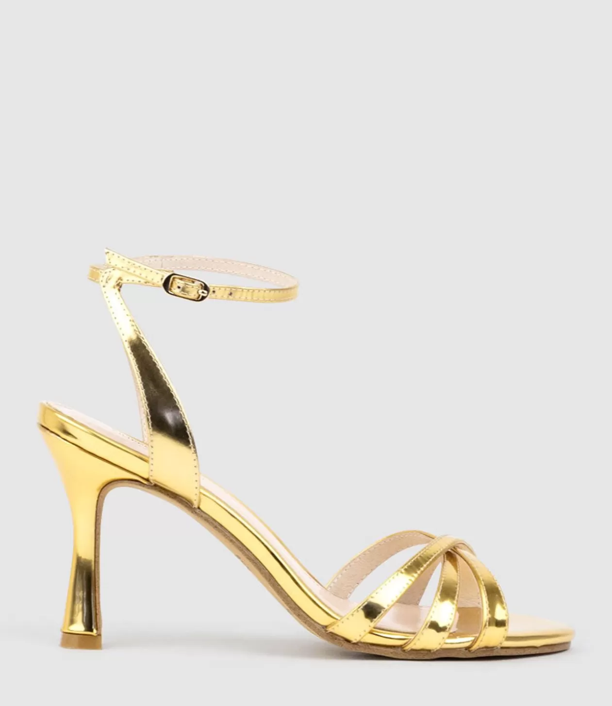 Edward Meller High Heel Sandals<Saige85 Strappy Sandal In Gold Mirror