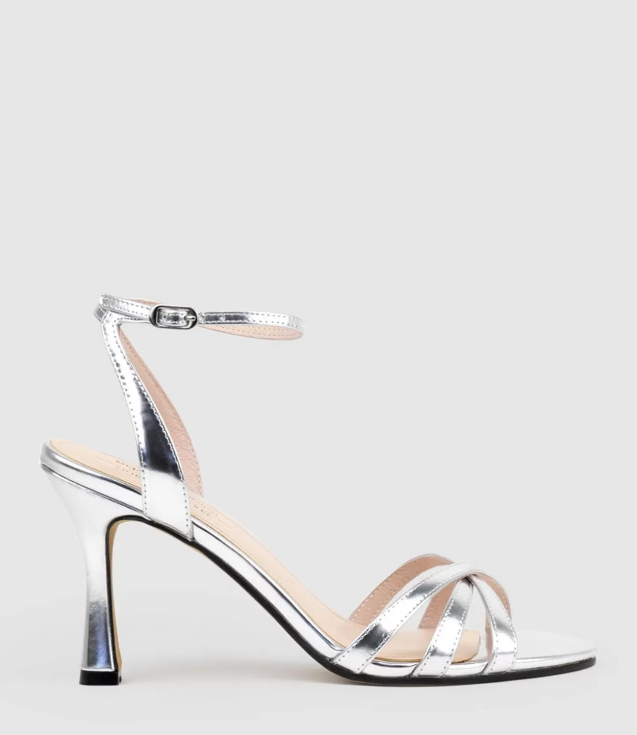 Edward Meller High Heel Sandals<Saige85 Strappy Sandal In Silver Mirror