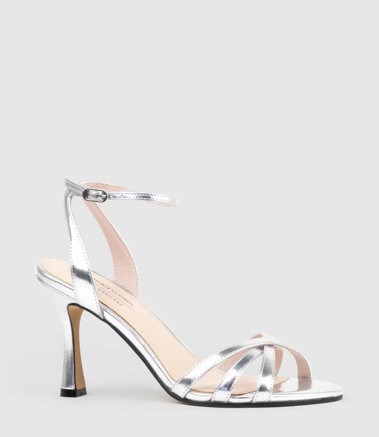 Edward Meller High Heel Sandals<Saige85 Strappy Sandal In Silver Mirror