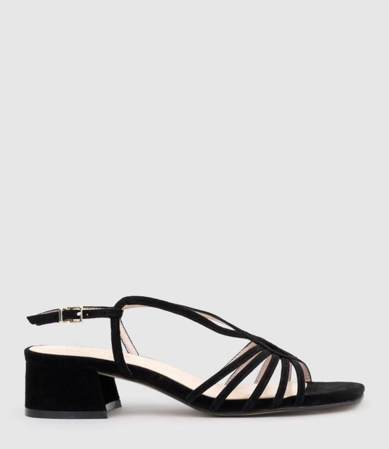 Edward Meller Low Sandals<Sama35 Strappy Sandal In Black Suede