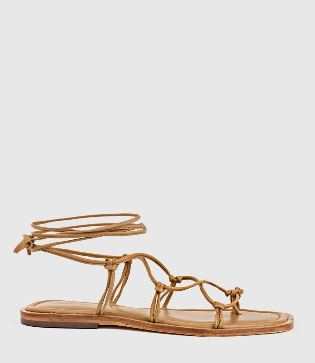 Edward Meller Low Sandals<Samilla Sandal With Knotted Ankle Tie In Natural