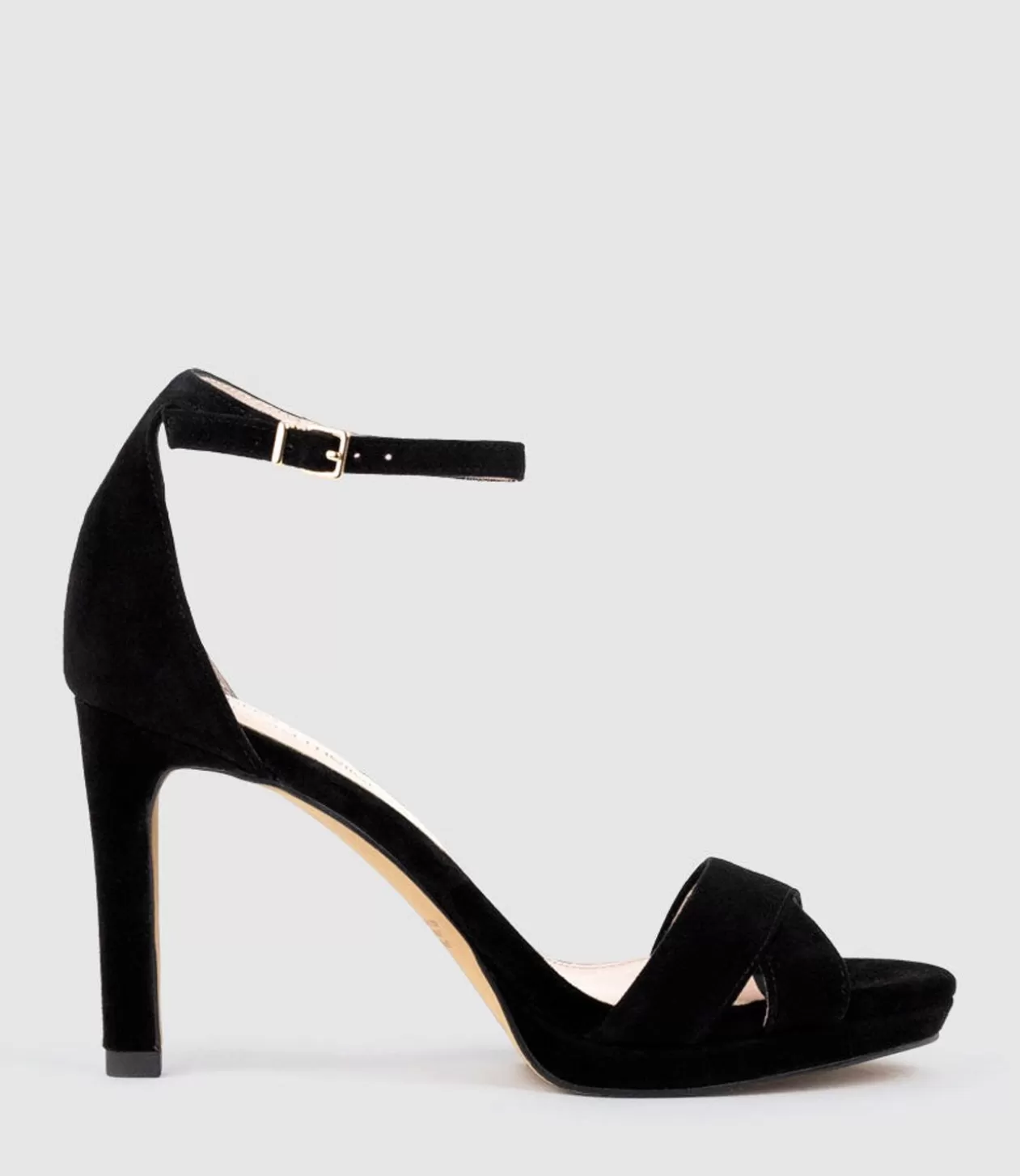 Edward Meller High Heel Sandals<Santo90 Asymmetrical Platform Sandal In Black Suede