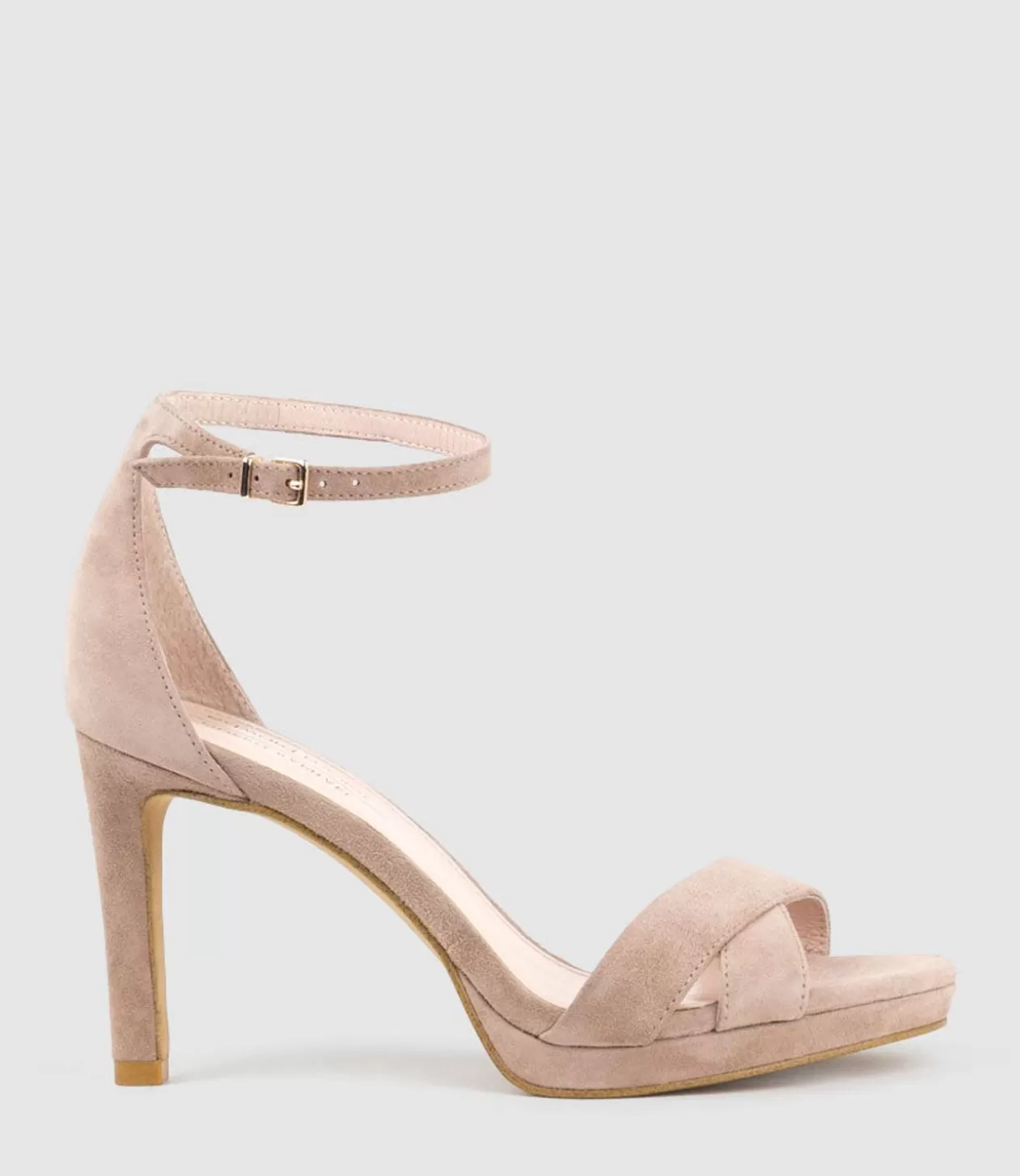 Edward Meller High Heel Sandals<Santo90 Asymmetrical Platform Sandal In Nude Suede