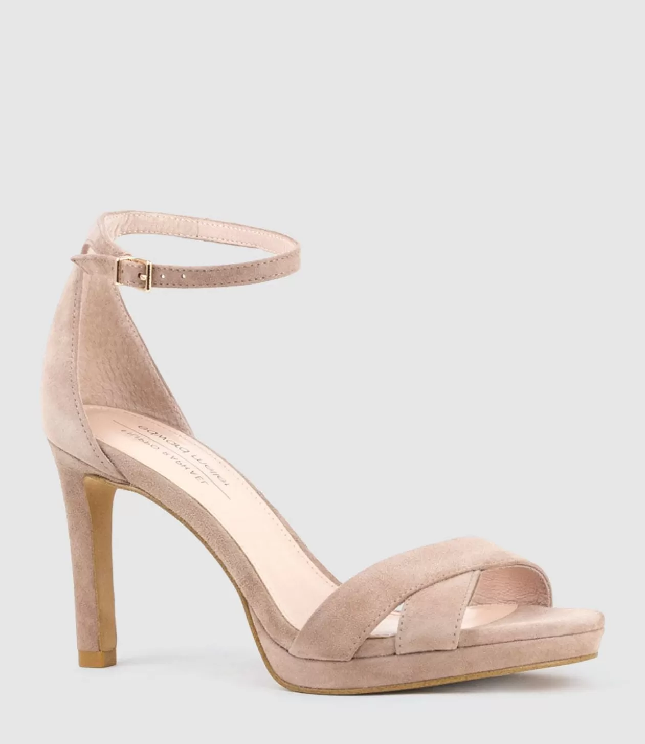 Edward Meller High Heel Sandals<Santo90 Asymmetrical Platform Sandal In Nude Suede