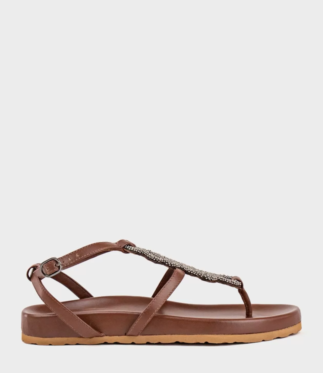 Edward Meller Low Sandals<Saria Embroidered Sandal On Footbed In Brown