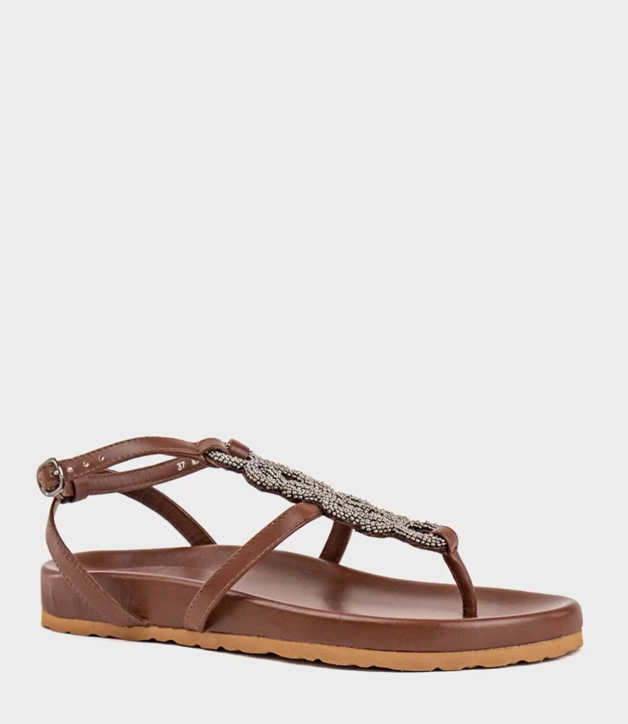 Edward Meller Low Sandals<Saria Embroidered Sandal On Footbed In Brown