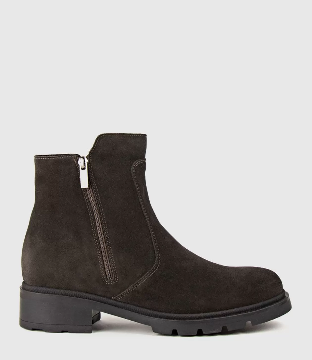 Edward Meller Ankle Boots<Sassy Double Zip Ankle Boot In Espresso Suede