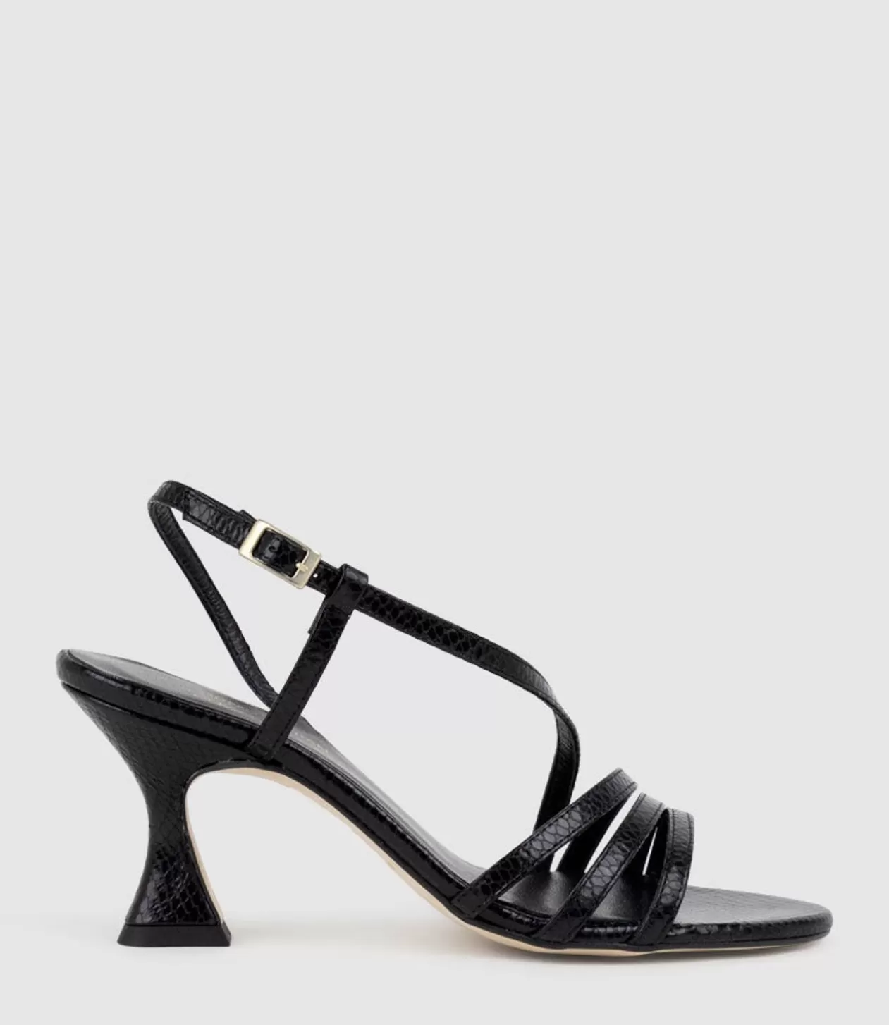 Edward Meller High Heel Sandals<Sedai70 Strappy Sandal In Black Snake