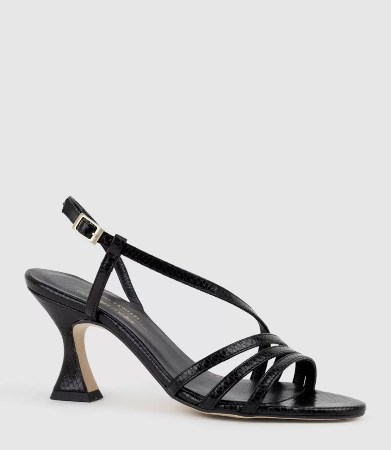 Edward Meller High Heel Sandals<Sedai70 Strappy Sandal In Black Snake