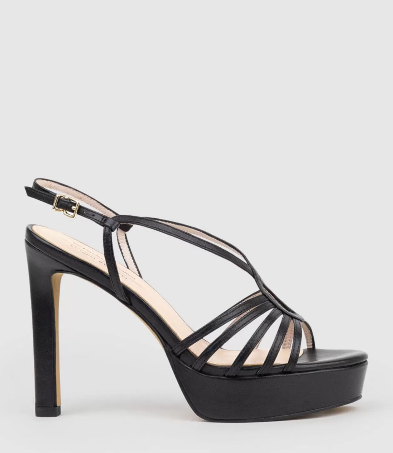 Edward Meller High Heel Sandals<Sienna110 Strappy Platform Sandal In Black