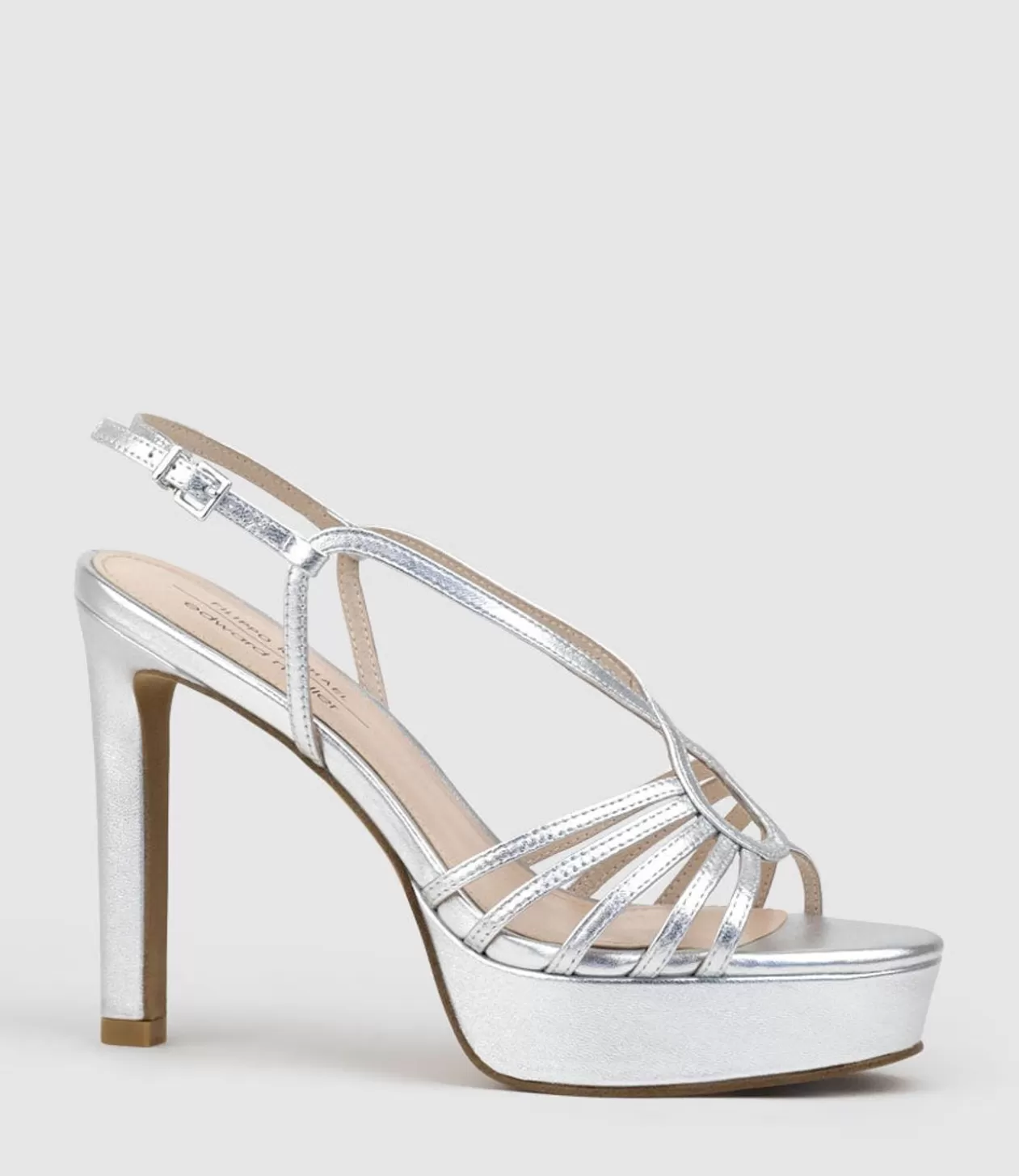 Edward Meller Platform Sandals<Sienna110 Strappy Platform Sandal In Silver