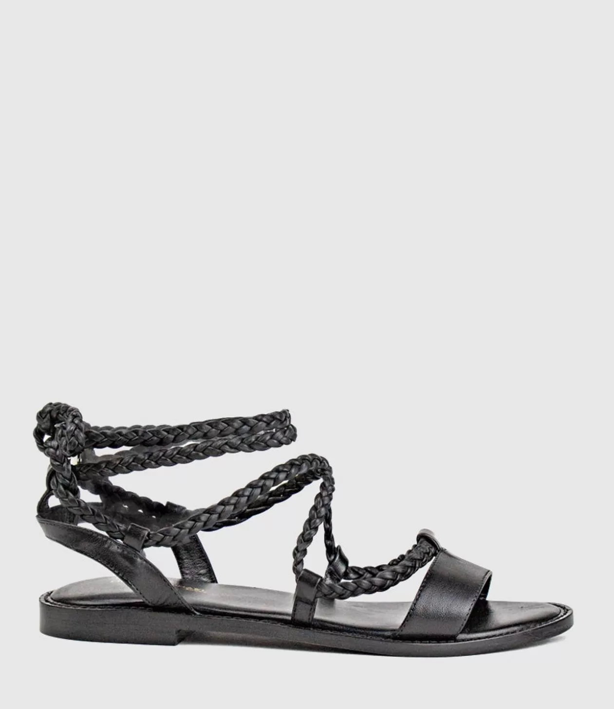 Edward Meller Low Sandals<Sion Sandal With Woven Ankle Tie In Black