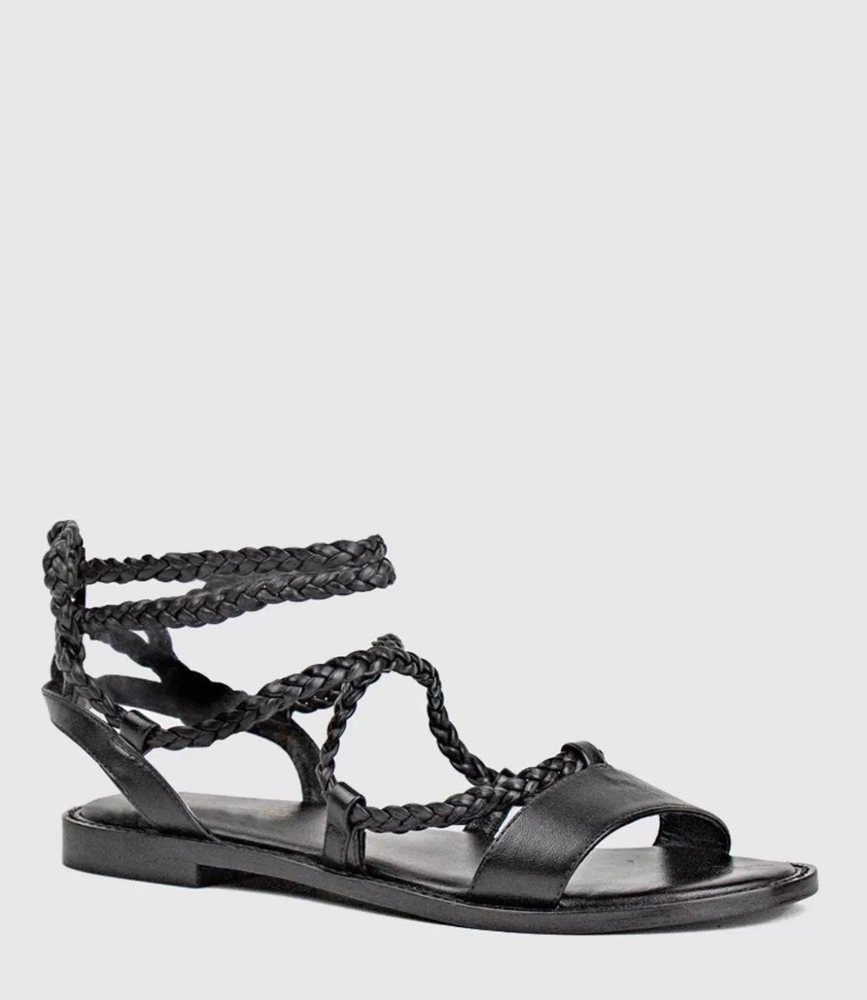 Edward Meller Low Sandals<Sion Sandal With Woven Ankle Tie In Black