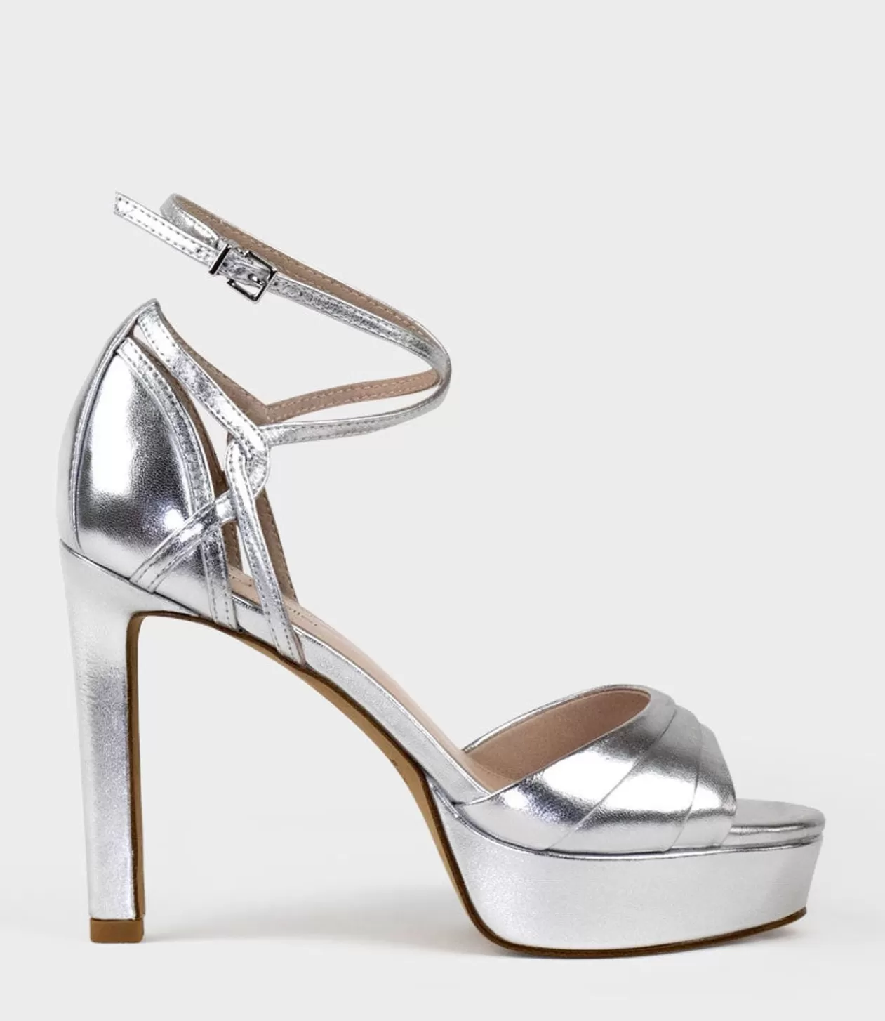 Edward Meller High Heel Sandals<Sirio110 Ankle Wrap Platform Sandal In Silver