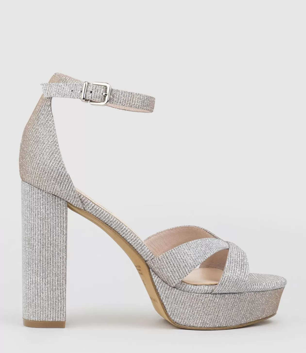 Edward Meller High Heel Sandals<Sloane110 Platform Sandal In Silver Ritz