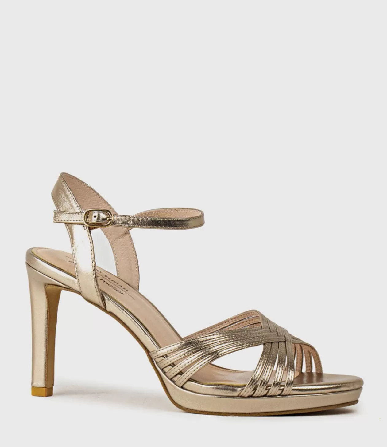 Edward Meller High Heel Sandals<Sona90 Cross Strap Platform Sandal In Rosegold