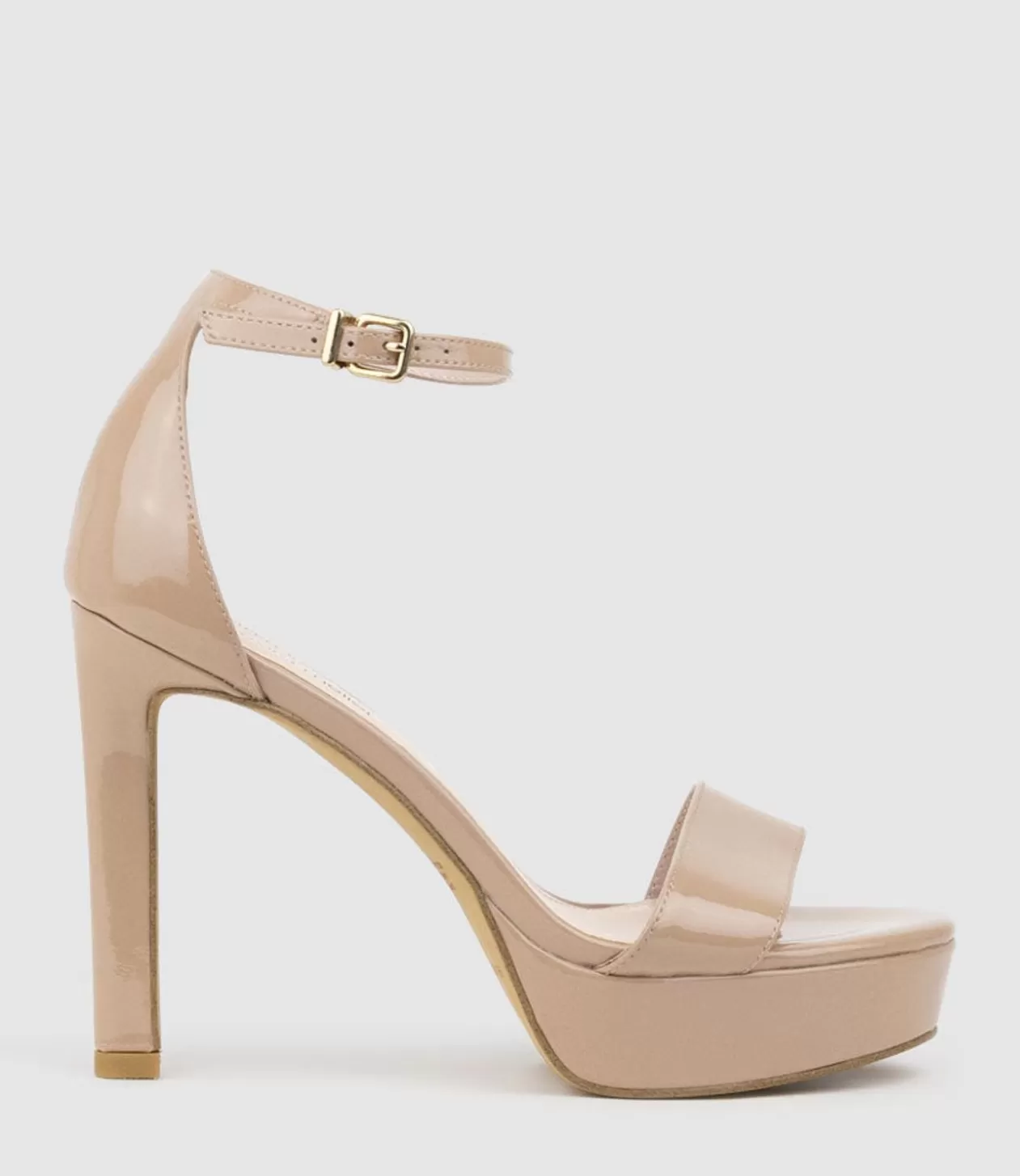 Edward Meller Platform Sandals<Sydney110 Single Strap Platform Sandal In Nude Patent