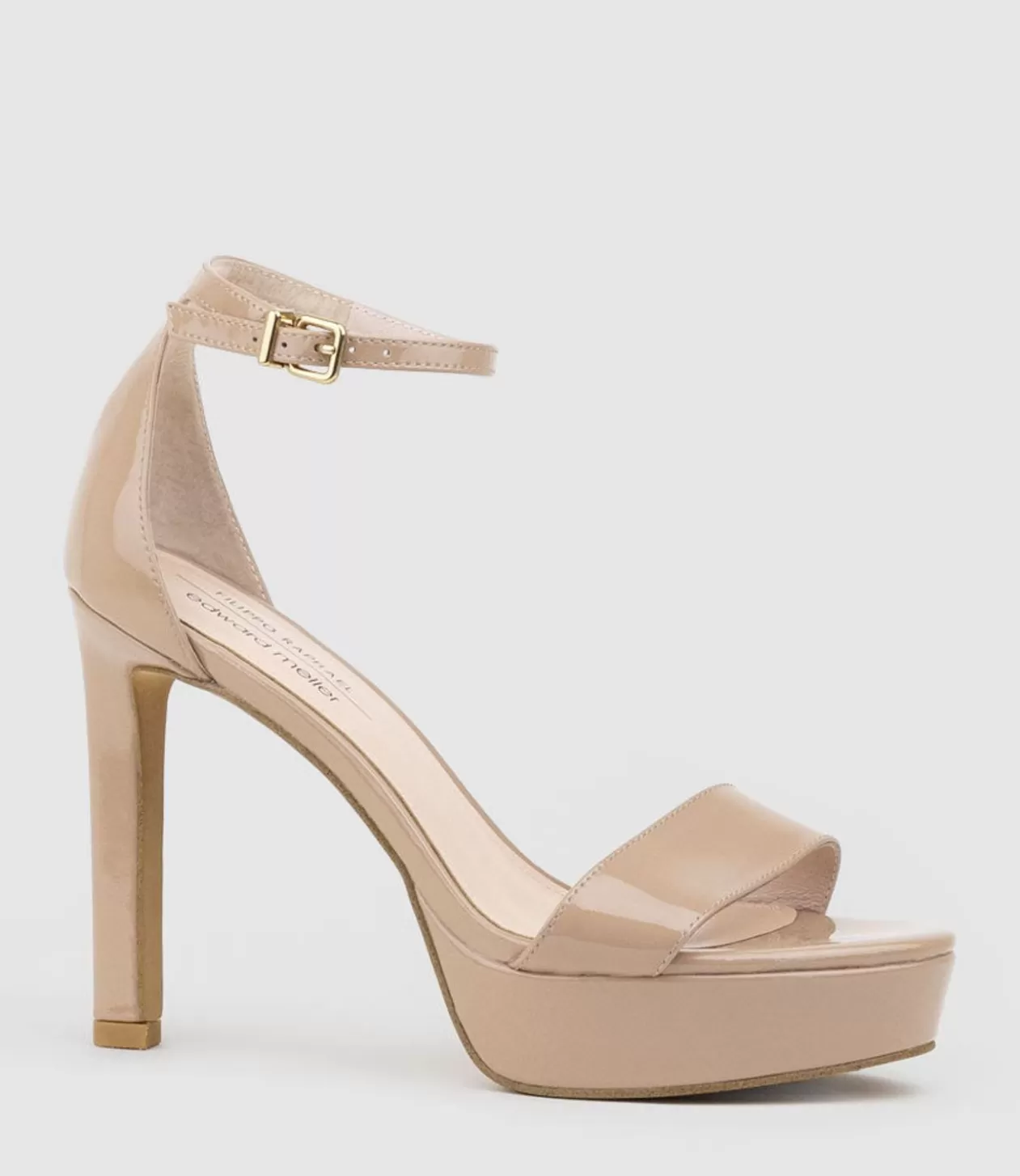 Edward Meller High Heel Sandals<Sydney110 Single Strap Platform Sandal In Nude Patent