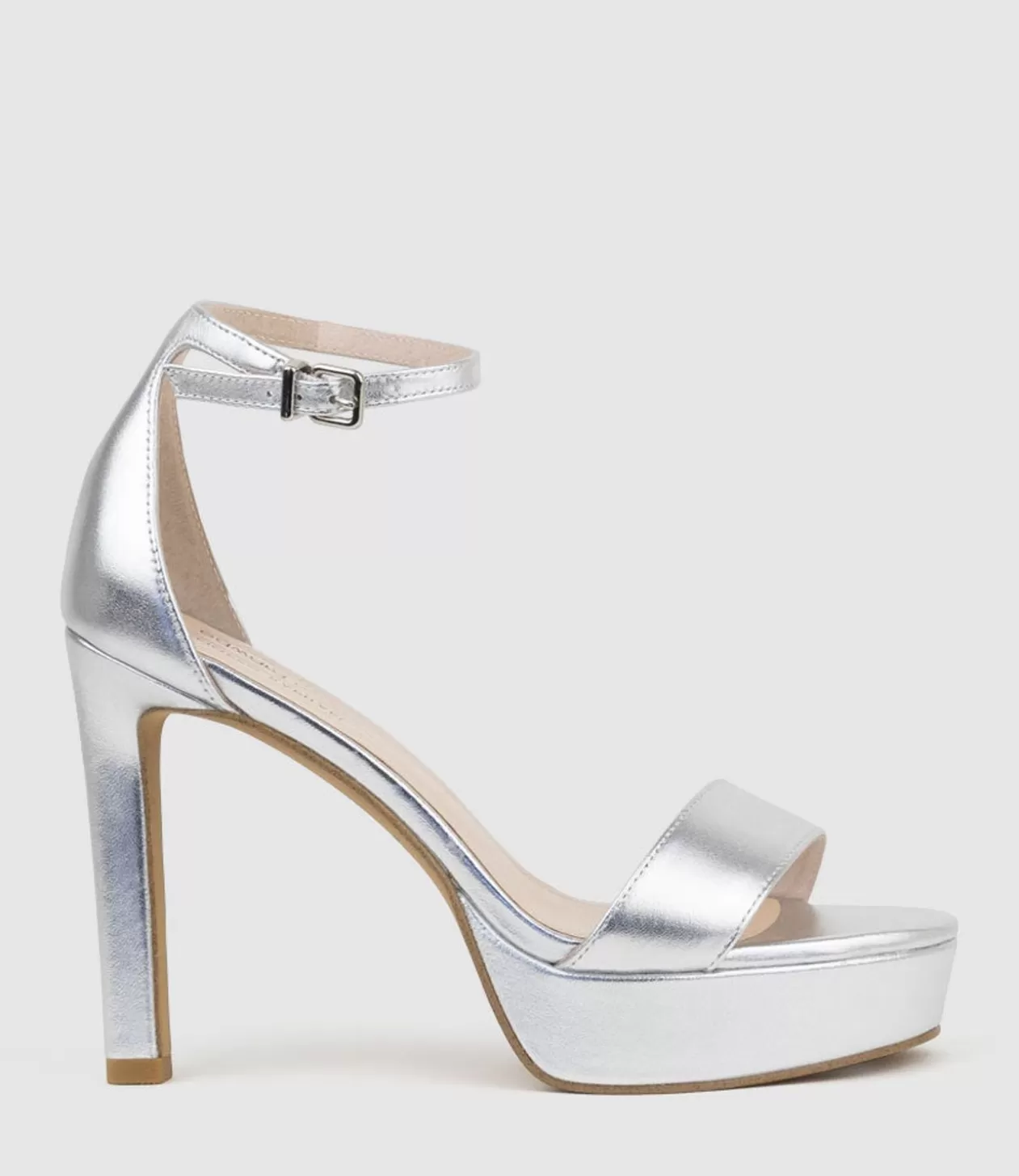 Edward Meller High Heel Sandals<Sydney110 Single Strap Platform Sandal In Silver