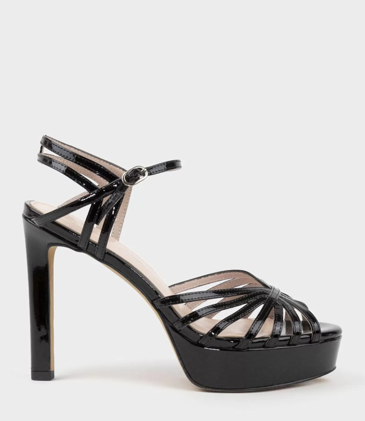 Edward Meller Platform Sandals<Syria110 Multistrap Platform Sandal In Black Patent