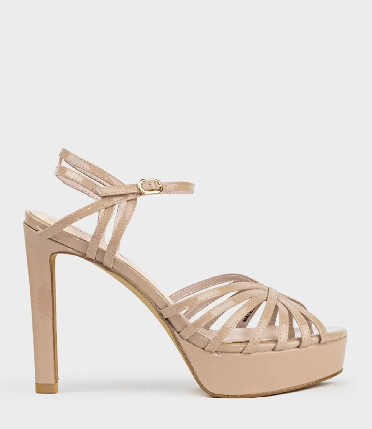 Edward Meller High Heel Sandals<Syria110 Multistrap Platform Sandal In Nude Patent