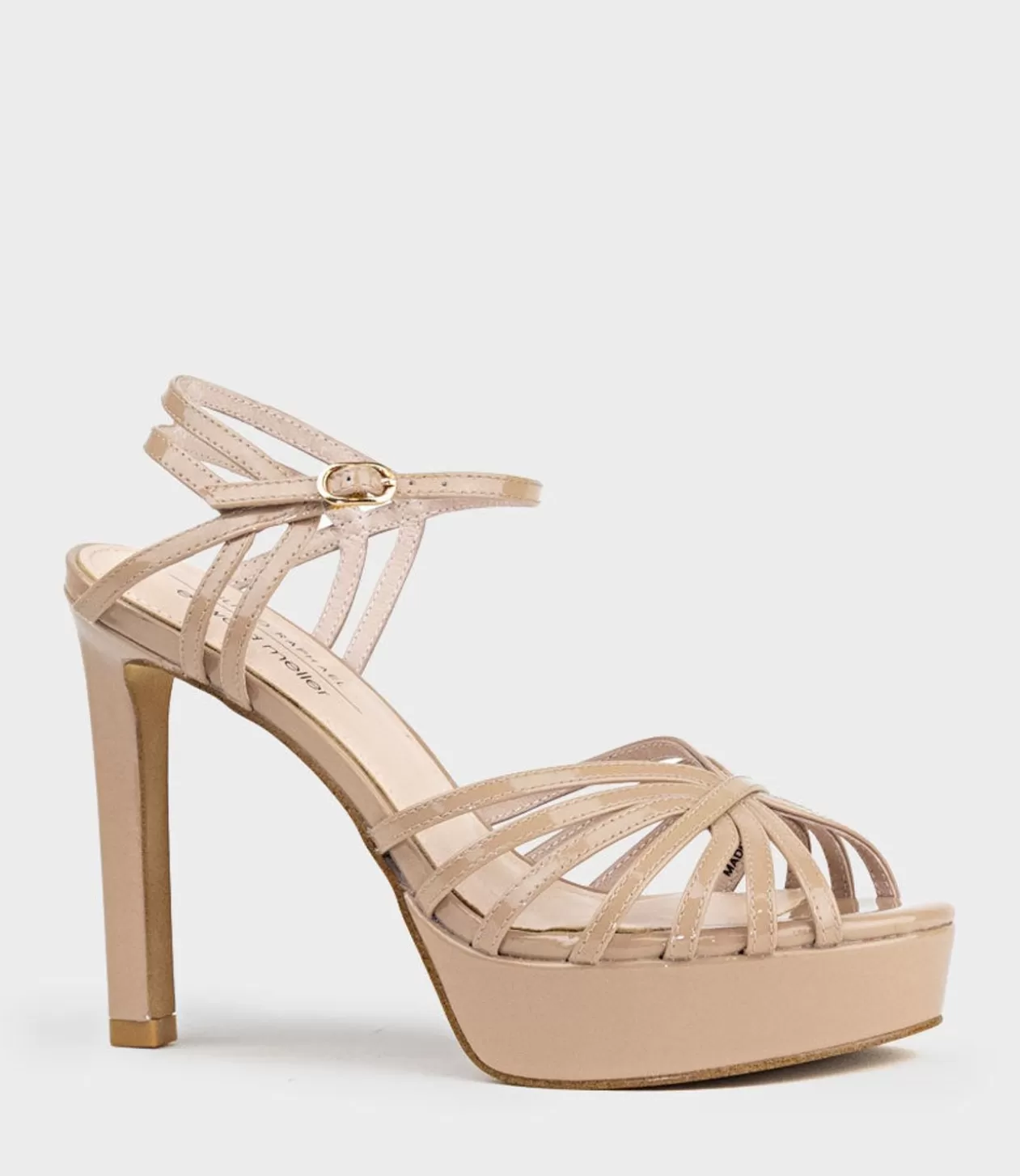 Edward Meller High Heel Sandals<Syria110 Multistrap Platform Sandal In Nude Patent