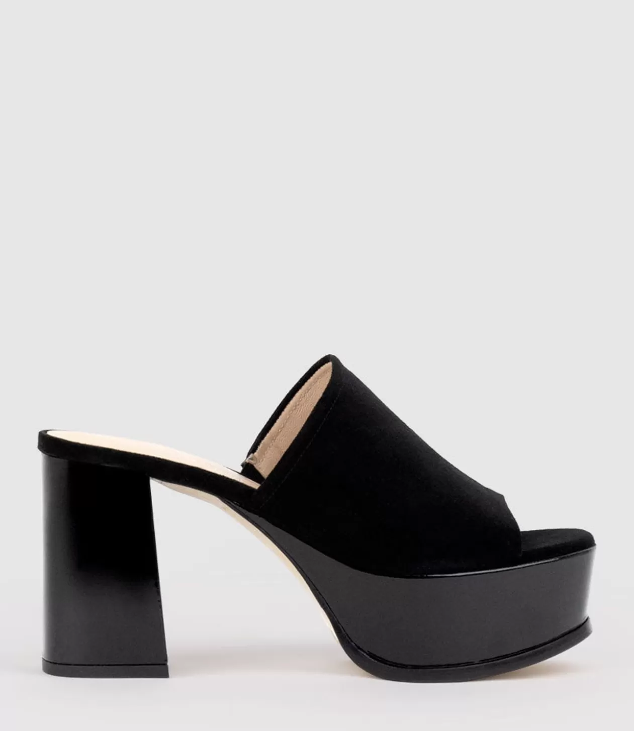 Edward Meller High Heel Sandals<Talin90 Platform Combo Slide In Black Suede