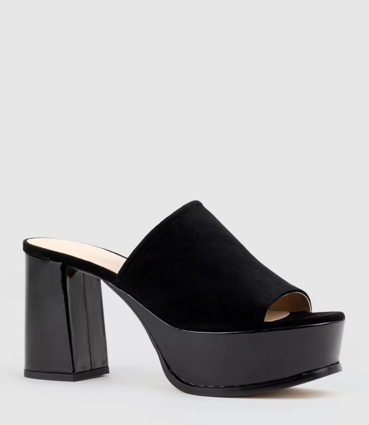 Edward Meller High Heel Sandals<Talin90 Platform Combo Slide In Black Suede