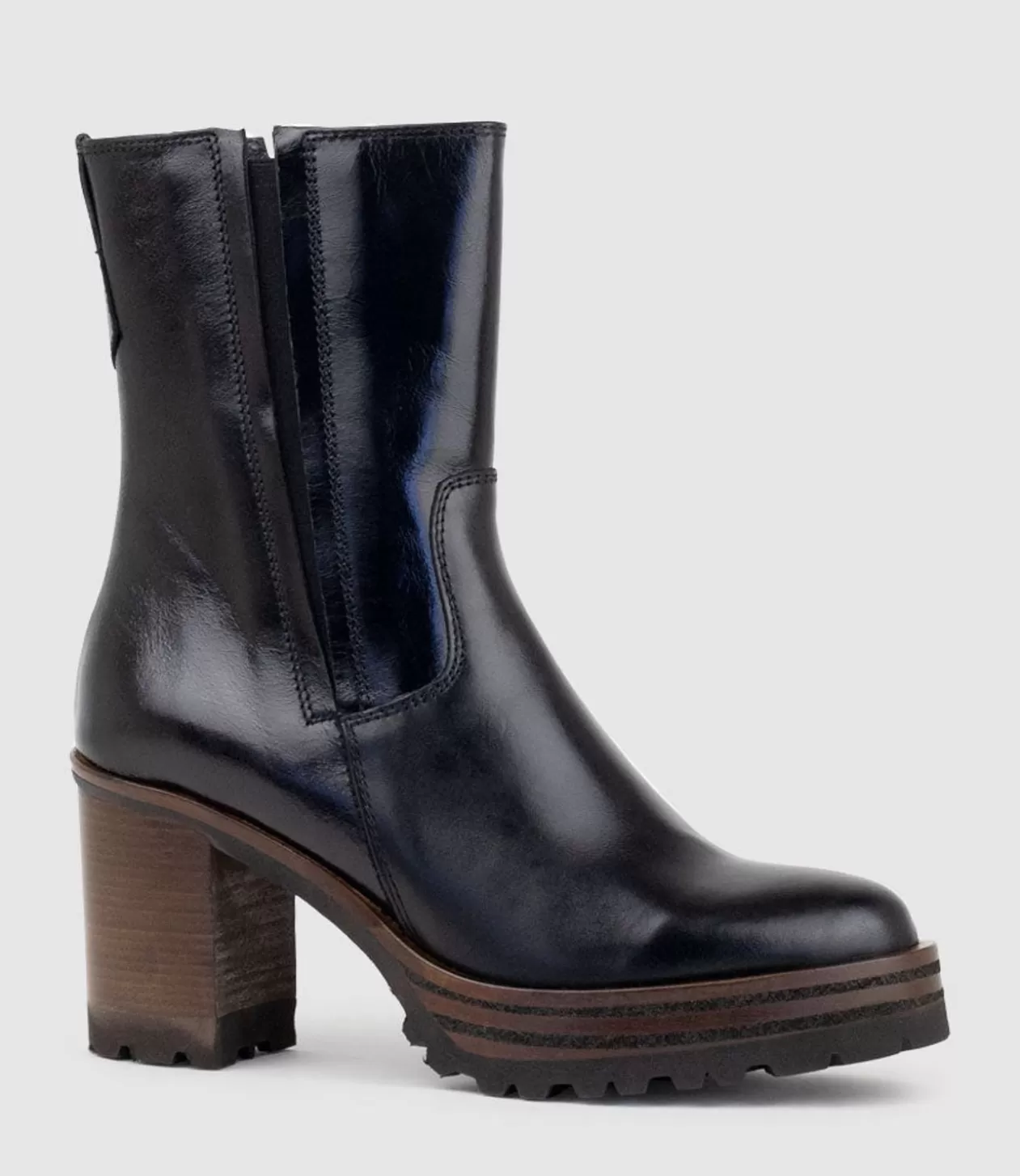 Edward Meller Platform Boots<Ulara85 Lug Sole Ankle Boot In Black